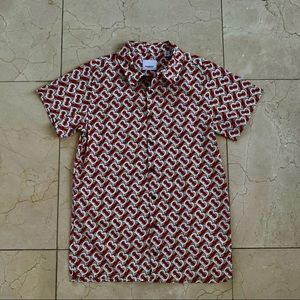 Burberry Youth Button-Up Logo Printed Shirt